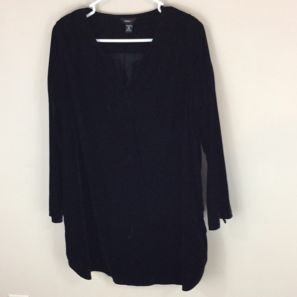 Intro Woman Black Velvet Holiday Party Tunic / Dress Size 1X